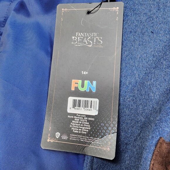 Harry Potter Fantastic Beasts Men's Large Blue Trench Coat - Picture 6 of 9